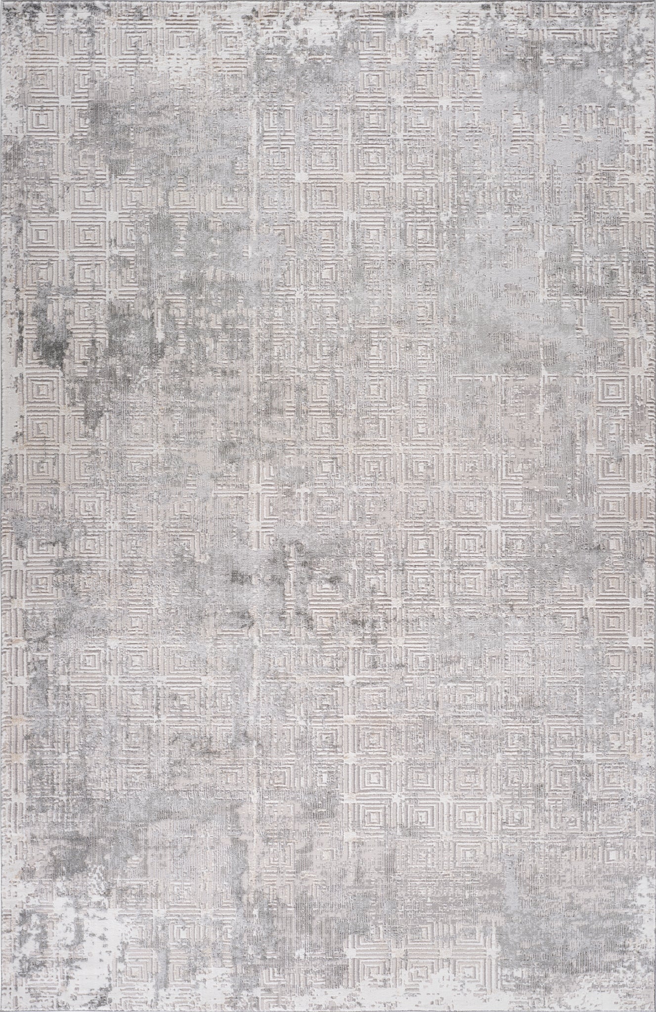 Nordvik Textured Abstract Contemporary Grey and Beige Indoor Rug
