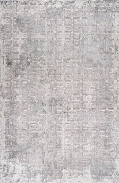 Nordvik Textured Abstract Contemporary Grey and Beige Indoor Rug