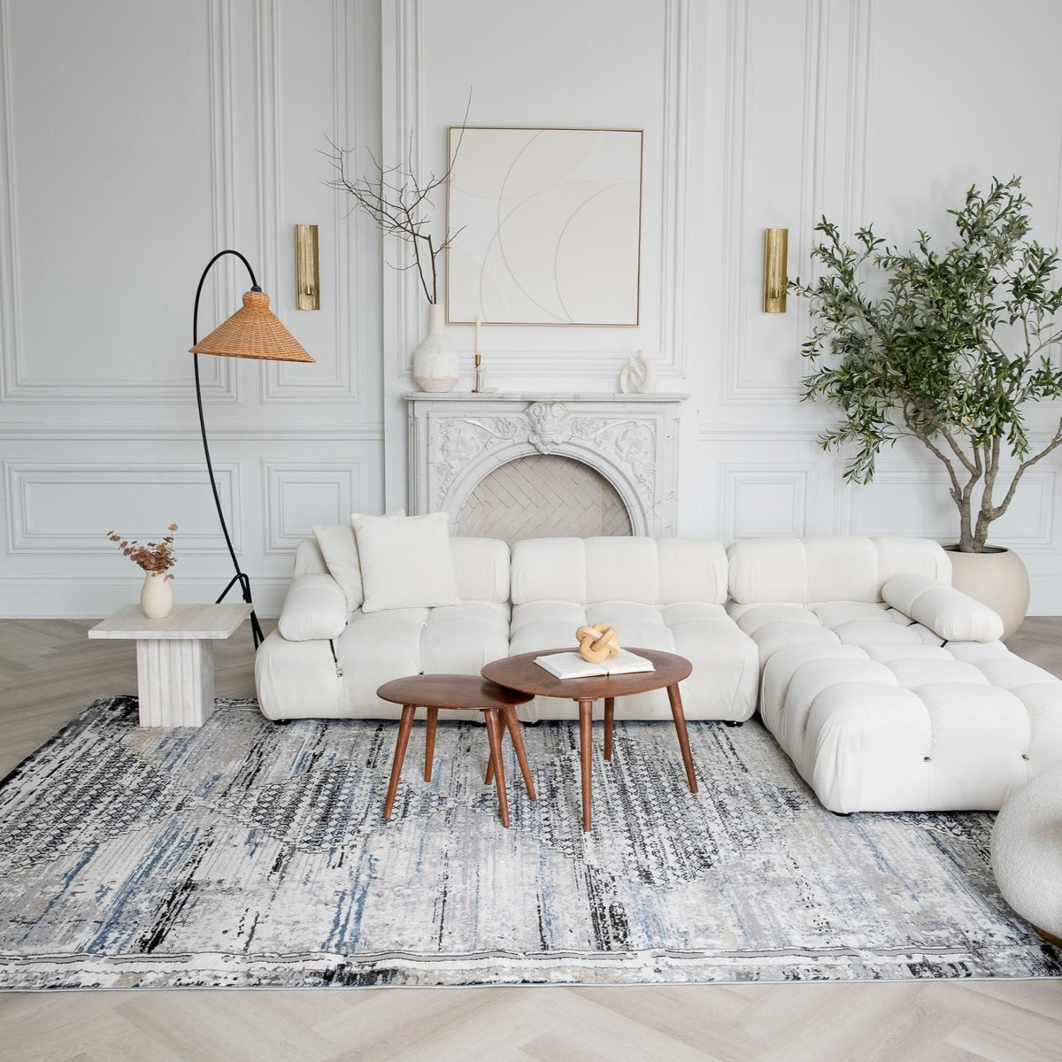 Tapis Atlas Vintage Boho Gris