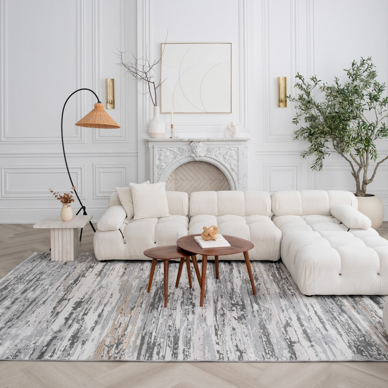 Atlas Camo Modern Grey Rug