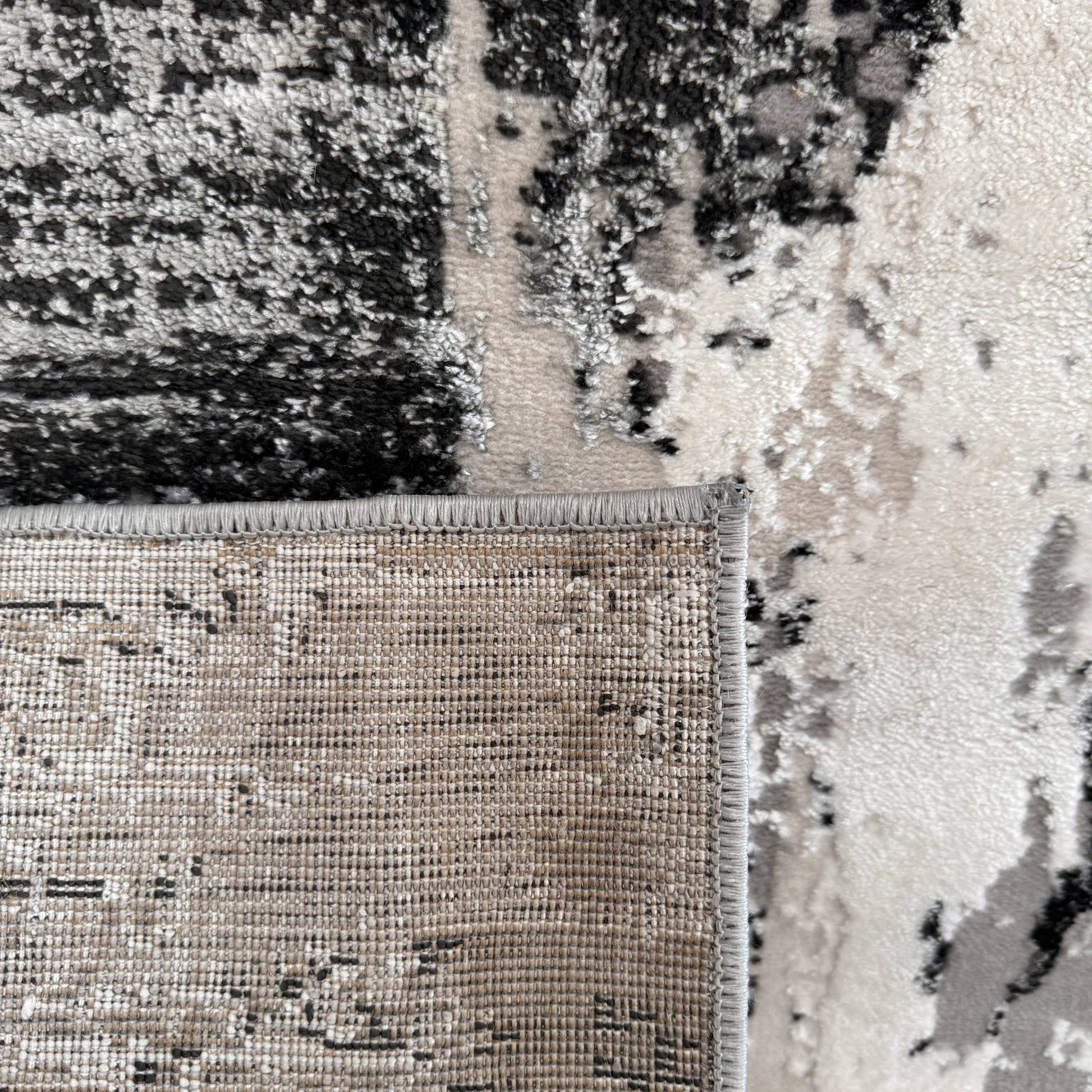 Axiom Abstract Contemporary Grey and Black Indoor Rug-7