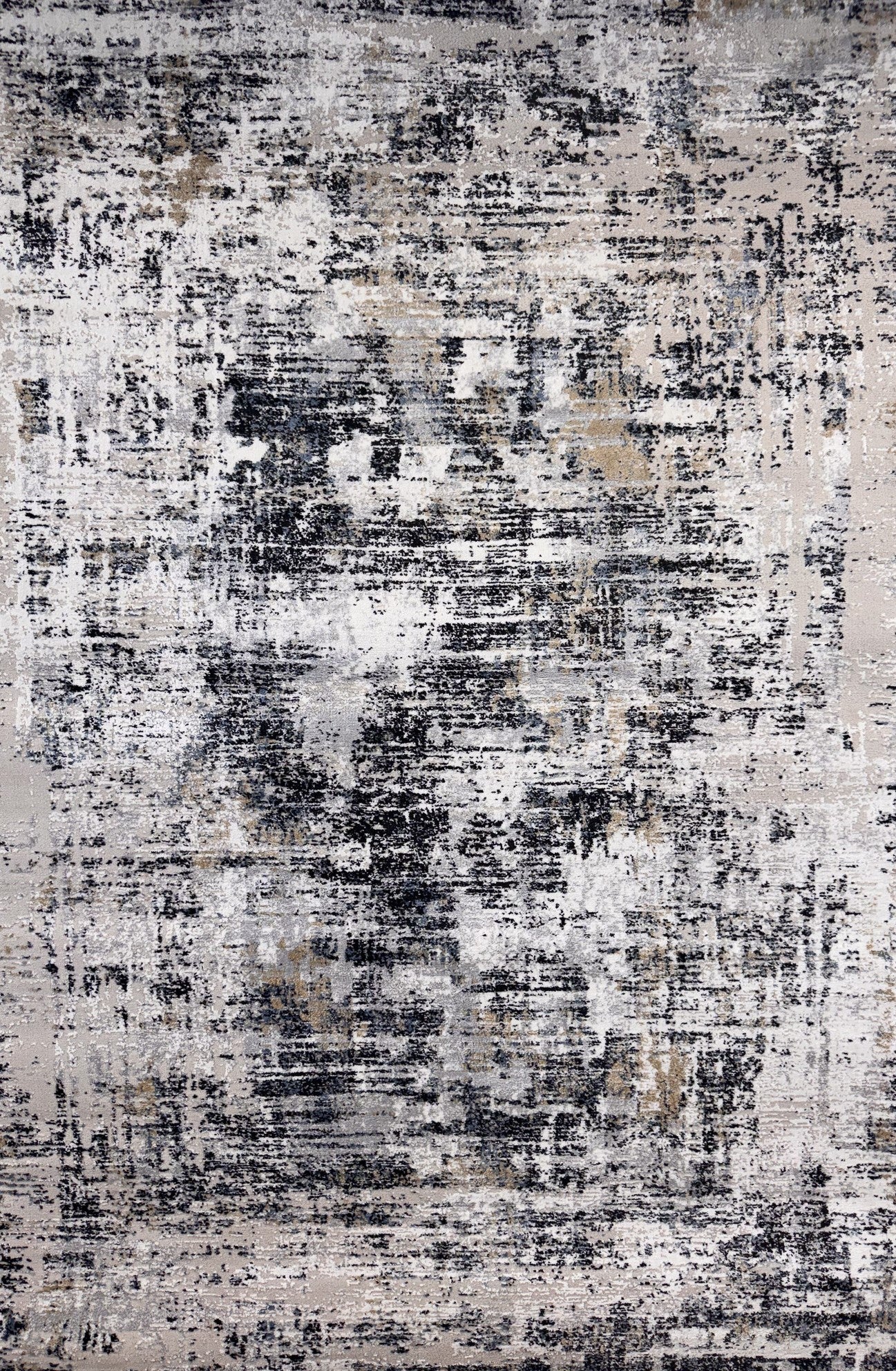 Ashlar Abstract Contemporary White and Beige Indoor Rug