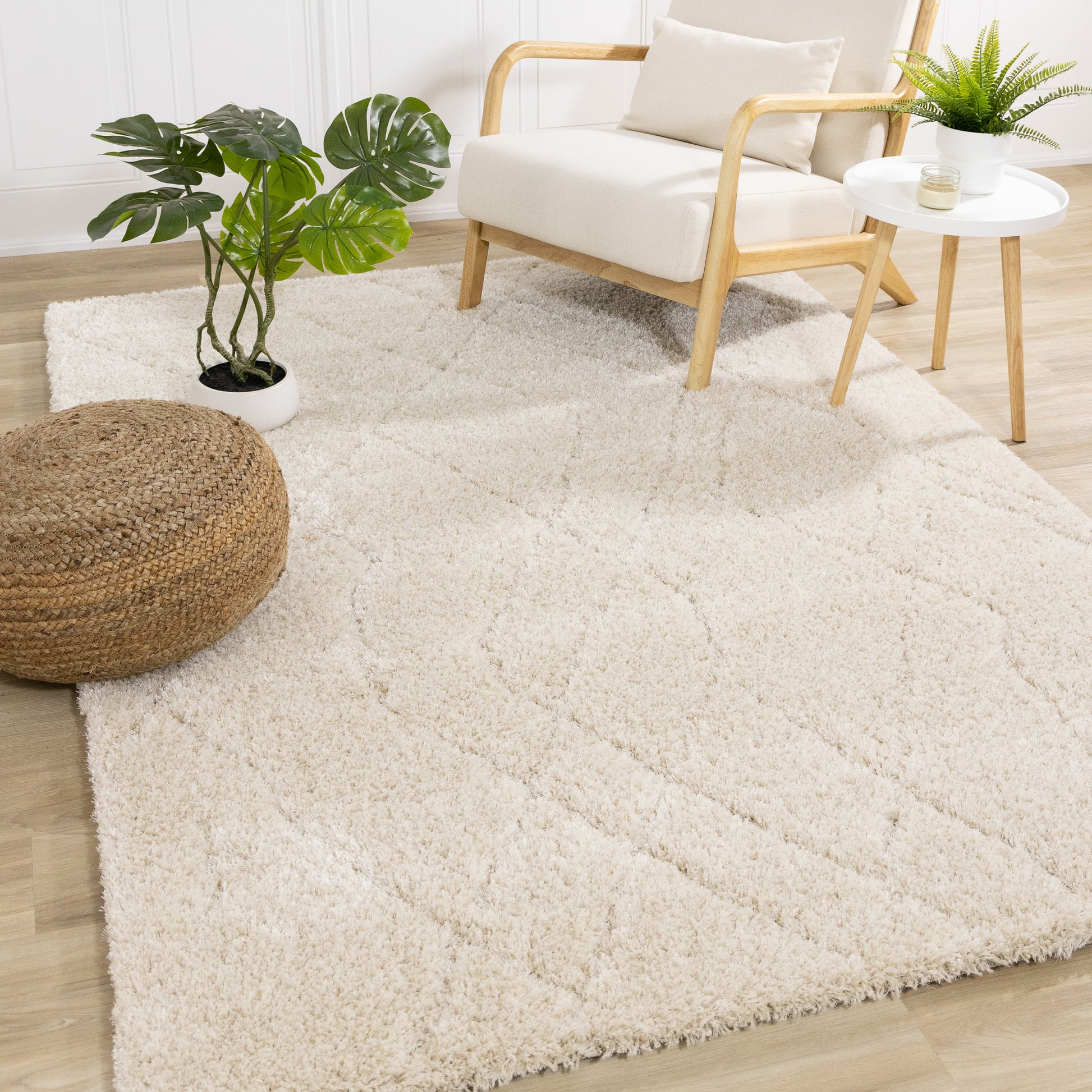Modern Geometric Cream Area Rug-2