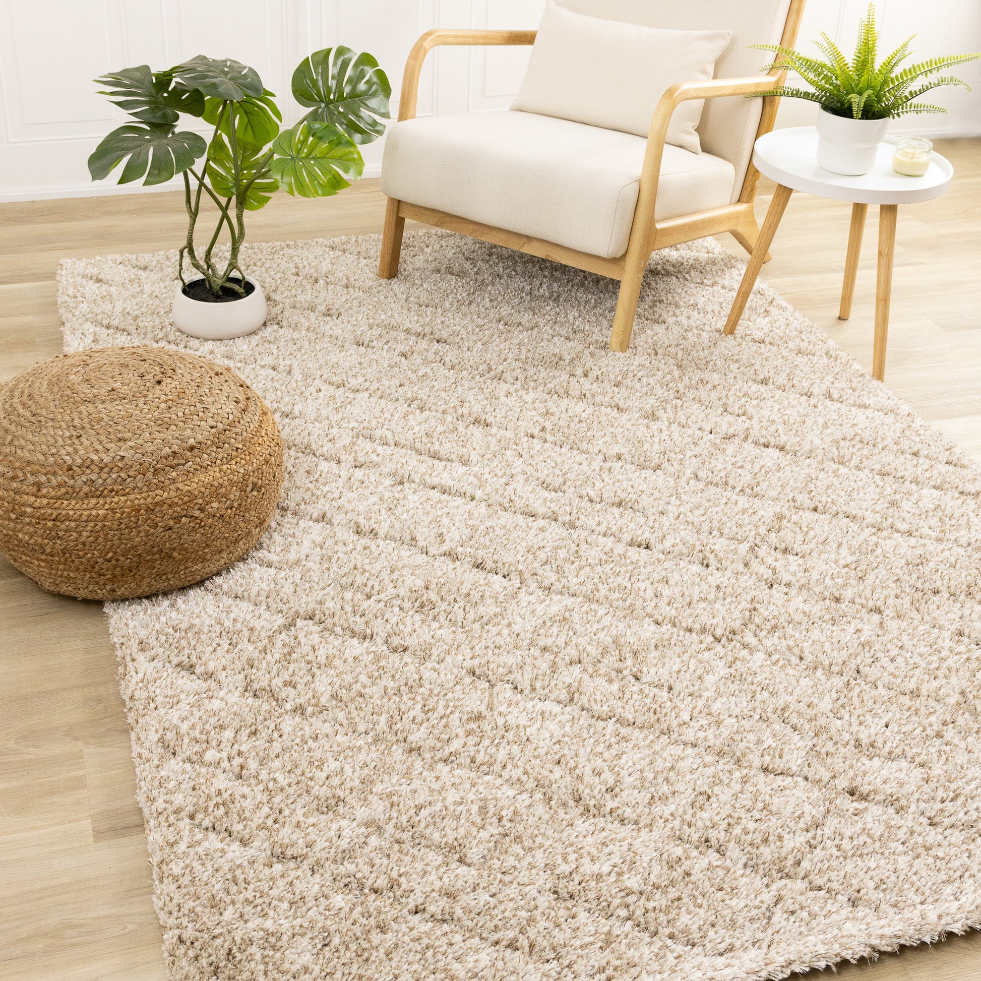Modern Geometric Beige Area Rug-2