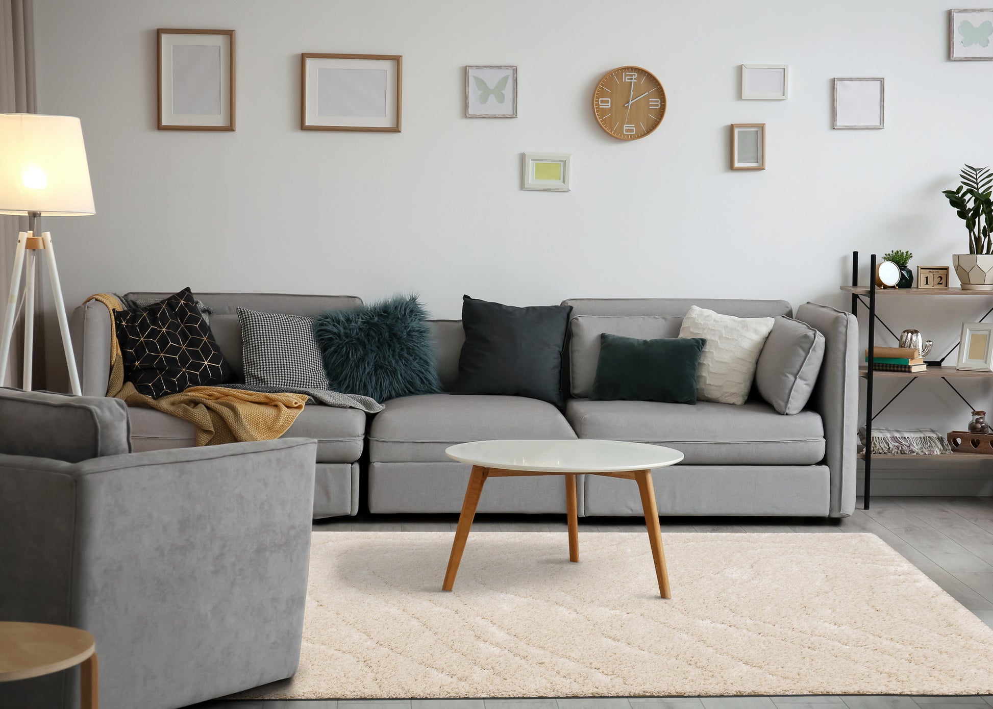 Modern Geometric Cream Area Rug-3