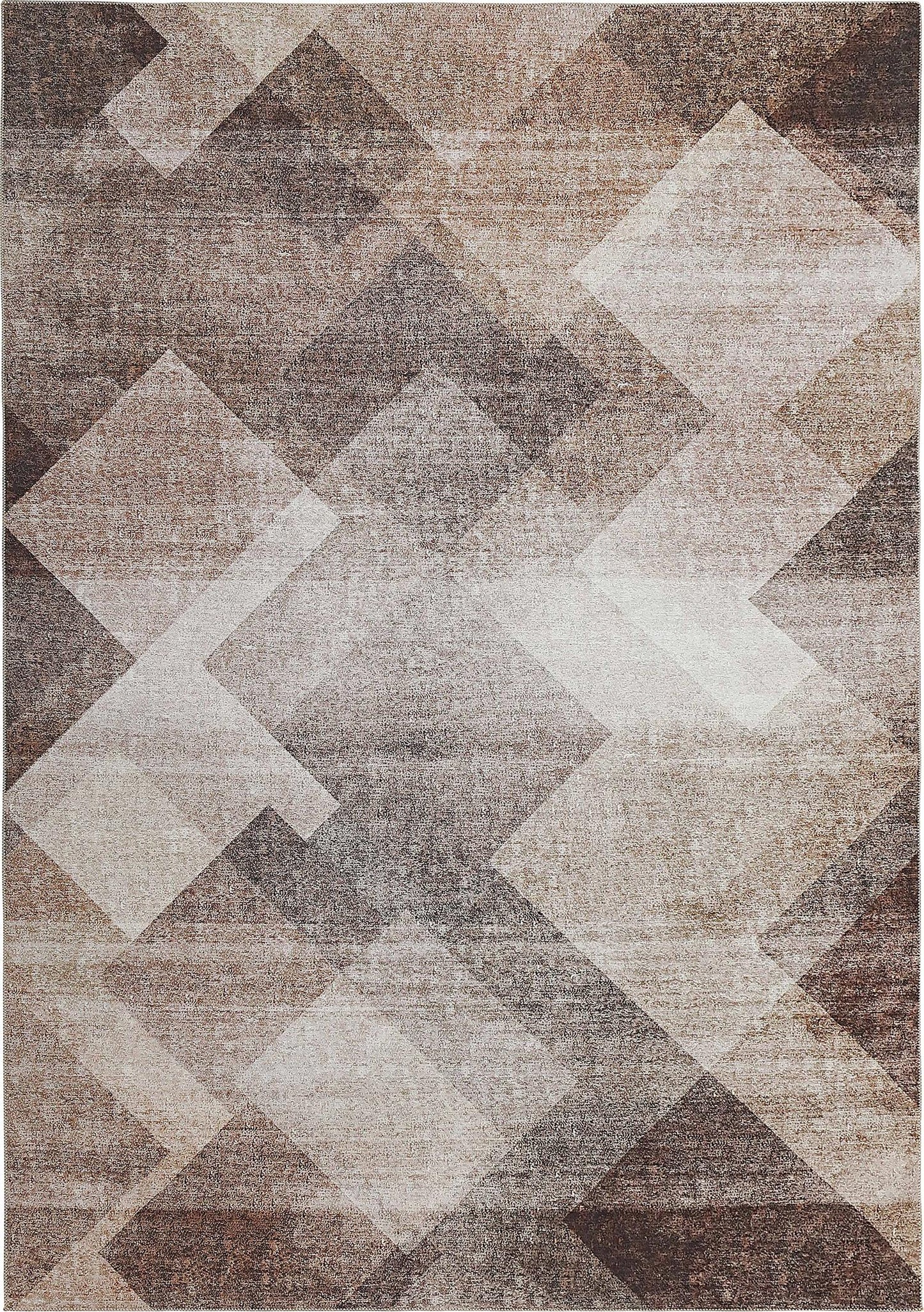 Enso Geometric Contemporary Brown and Beige Indoor Rug