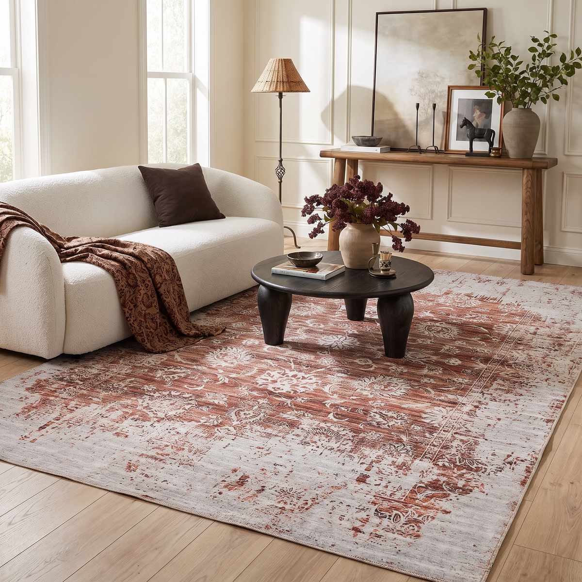 Aria Medallion Traditional Red Indoor Rug