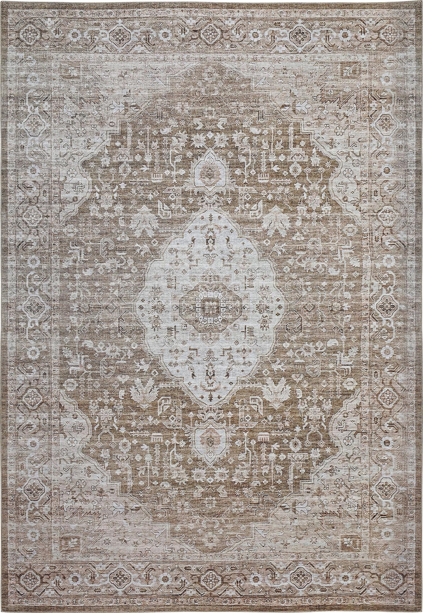 Lina Medallion Traditional Brown Indoor Rug