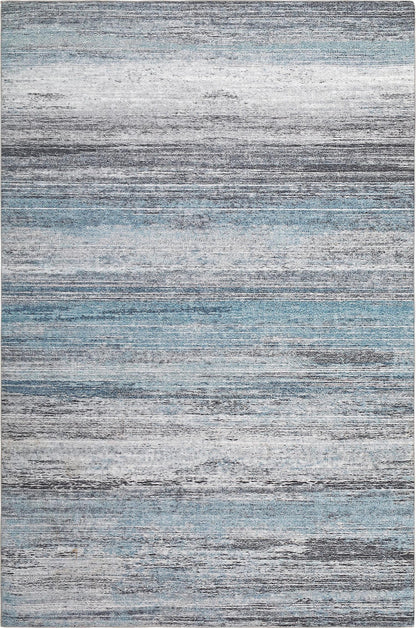 Rosetta Abstract Contemporary Blue and Grey Indoor Rug