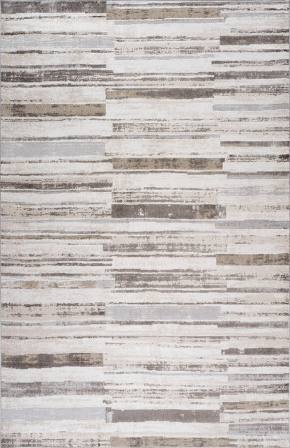 Sereno Abstract Contemporary Beige and Brown Indoor Rug