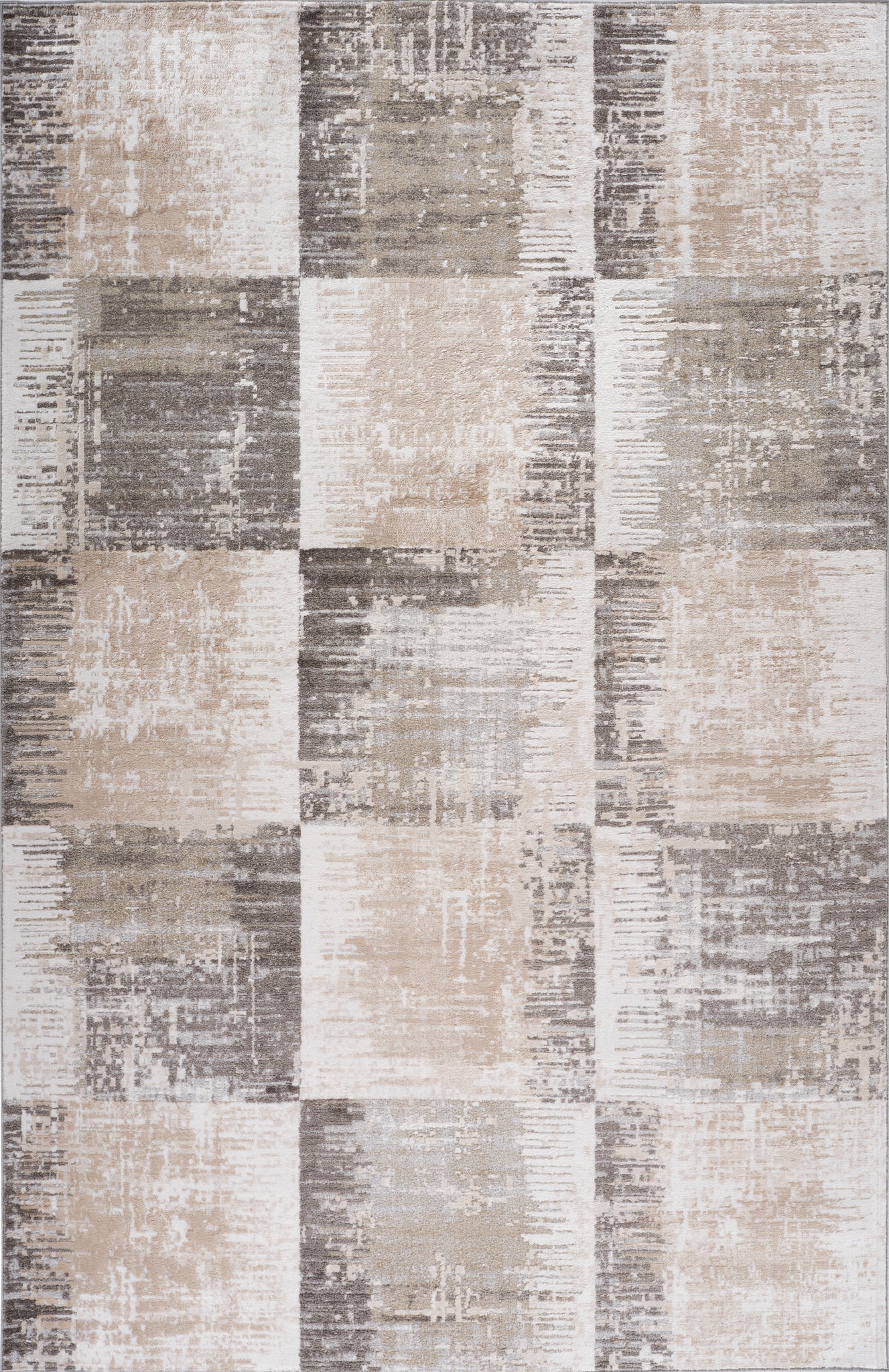 Lysa Abstract Patchwork Contemporary Brown and Beige Indoor Rug-3