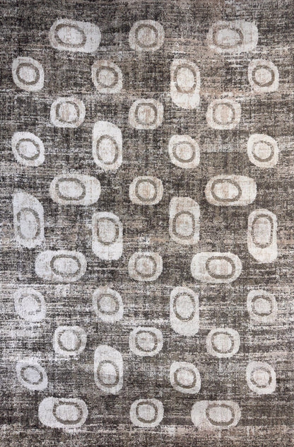 Aither Abstract Contemporary Grey and Beige Indoor Rug