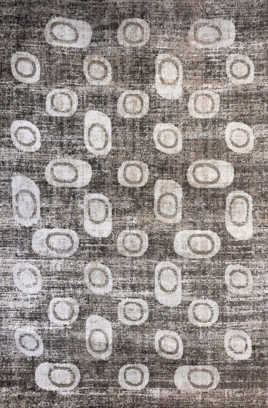 Aither Abstract Contemporary Grey and Beige Indoor Rug