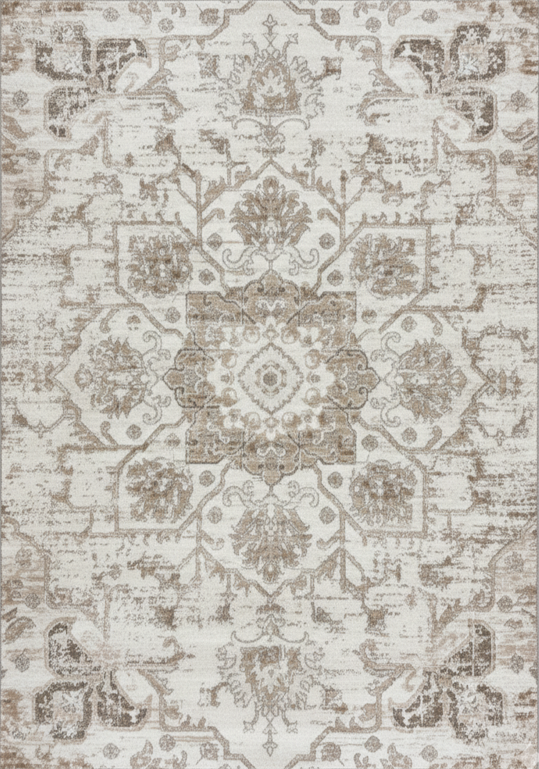 Tala Distressed Contemporary Cream Indoor Rug-1