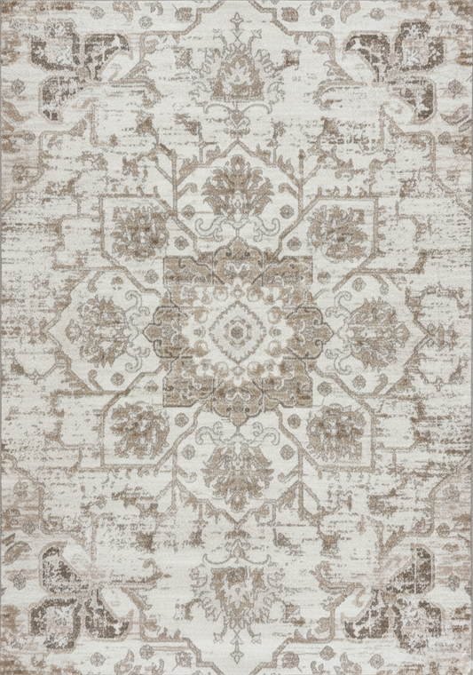 Tala Distressed Contemporary Cream Indoor Rug