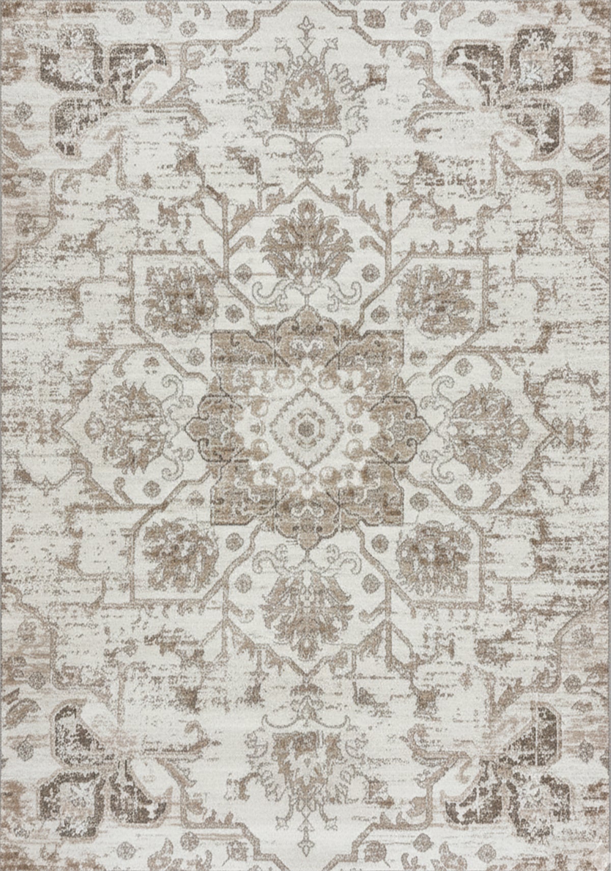 Tala Distressed Contemporary Cream Indoor Rug