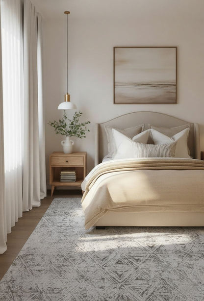 Noema Geometric Contemporary Beige and Cream Indoor Rug