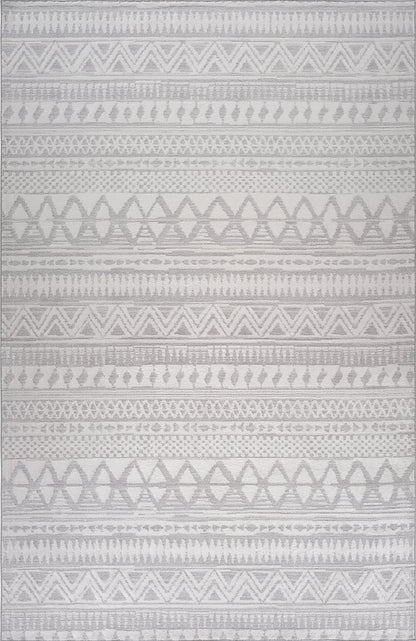 Sirocco Geometric Contemporary Grey and Cream Indoor Rug