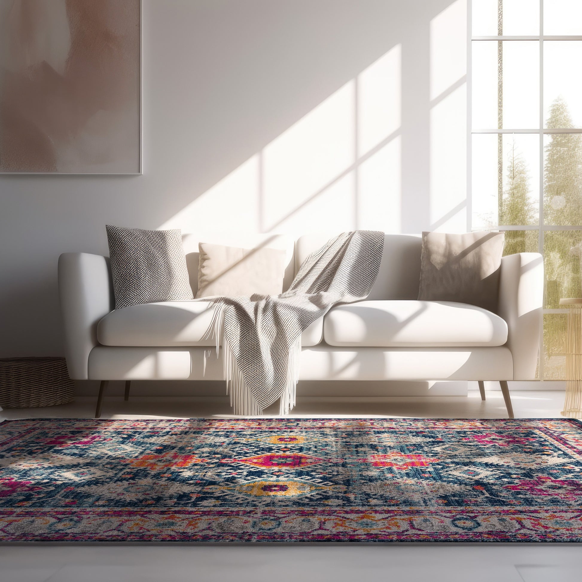 Noor Moroccan Traditional Blue Indoor Rug-6