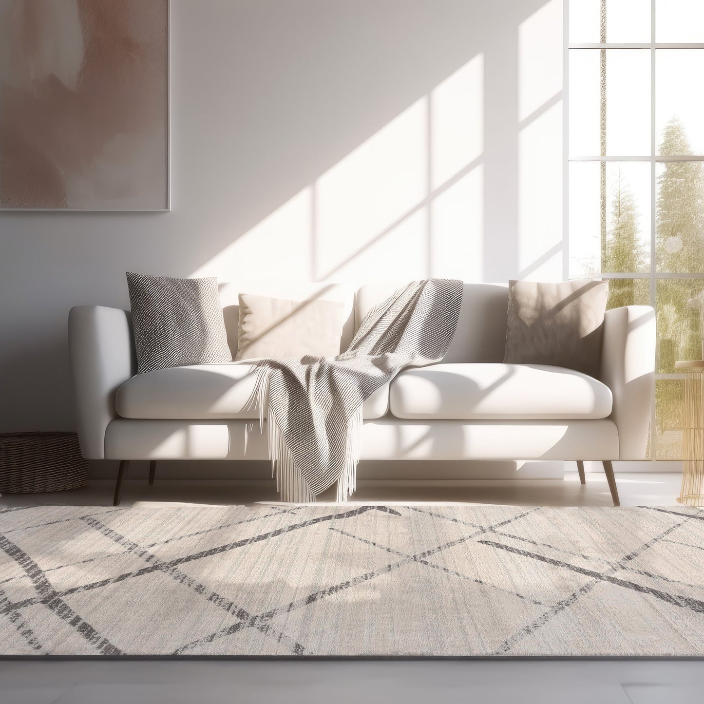 Savannah Abstract Contemporary Beige Rug