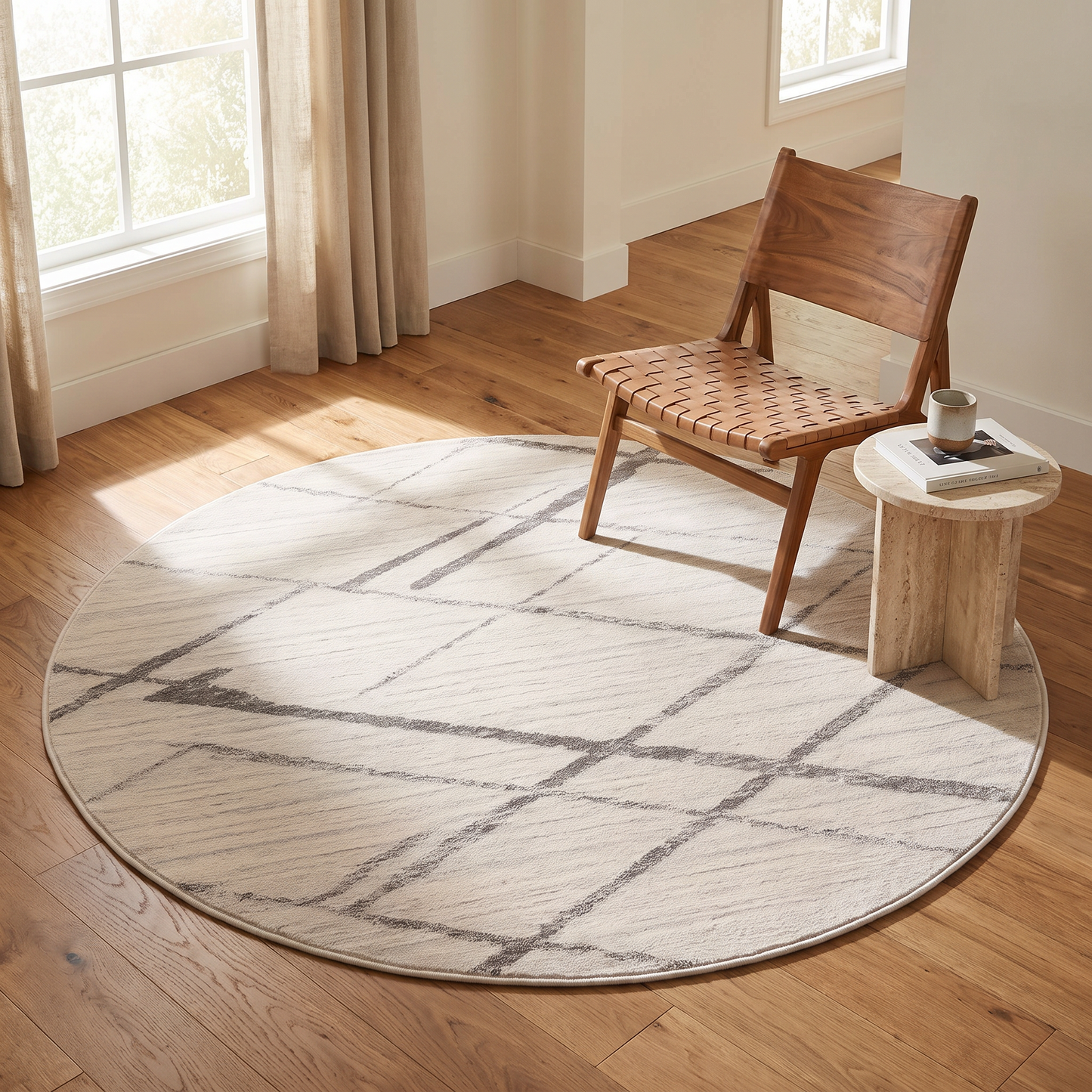 Nira Abstract Contemporary Beige and Grey Indoor Rug