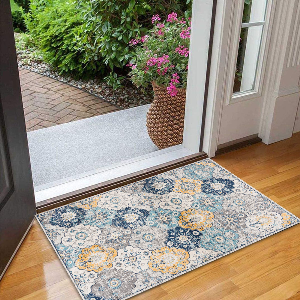 Savannah Mid-Century Modern Contemporary Blue Rug