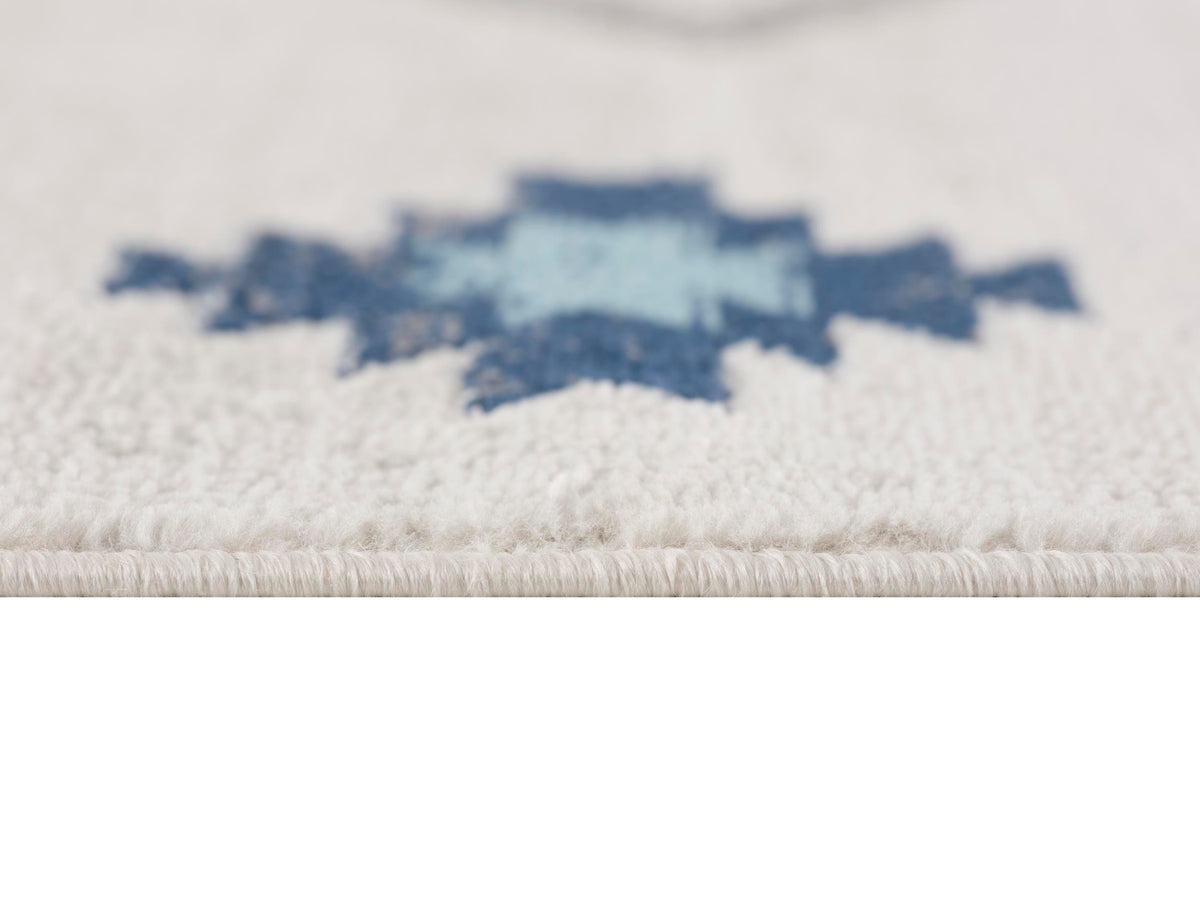 Mesa Southwestern Contemporary Blue and Beige Indoor Rug