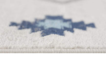 Mesa Southwestern Contemporary Blue and Beige Indoor Rug