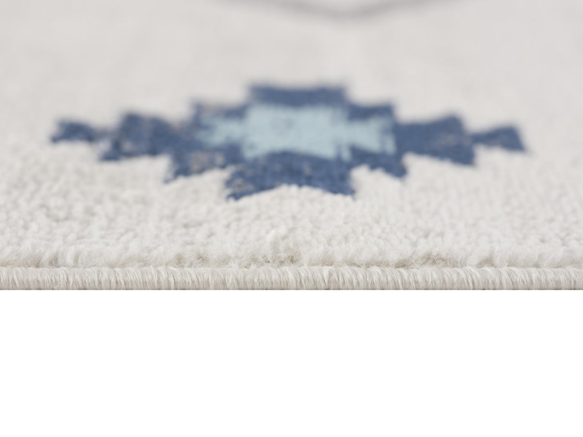 Mesa Southwestern Contemporary Blue and Beige Indoor Rug