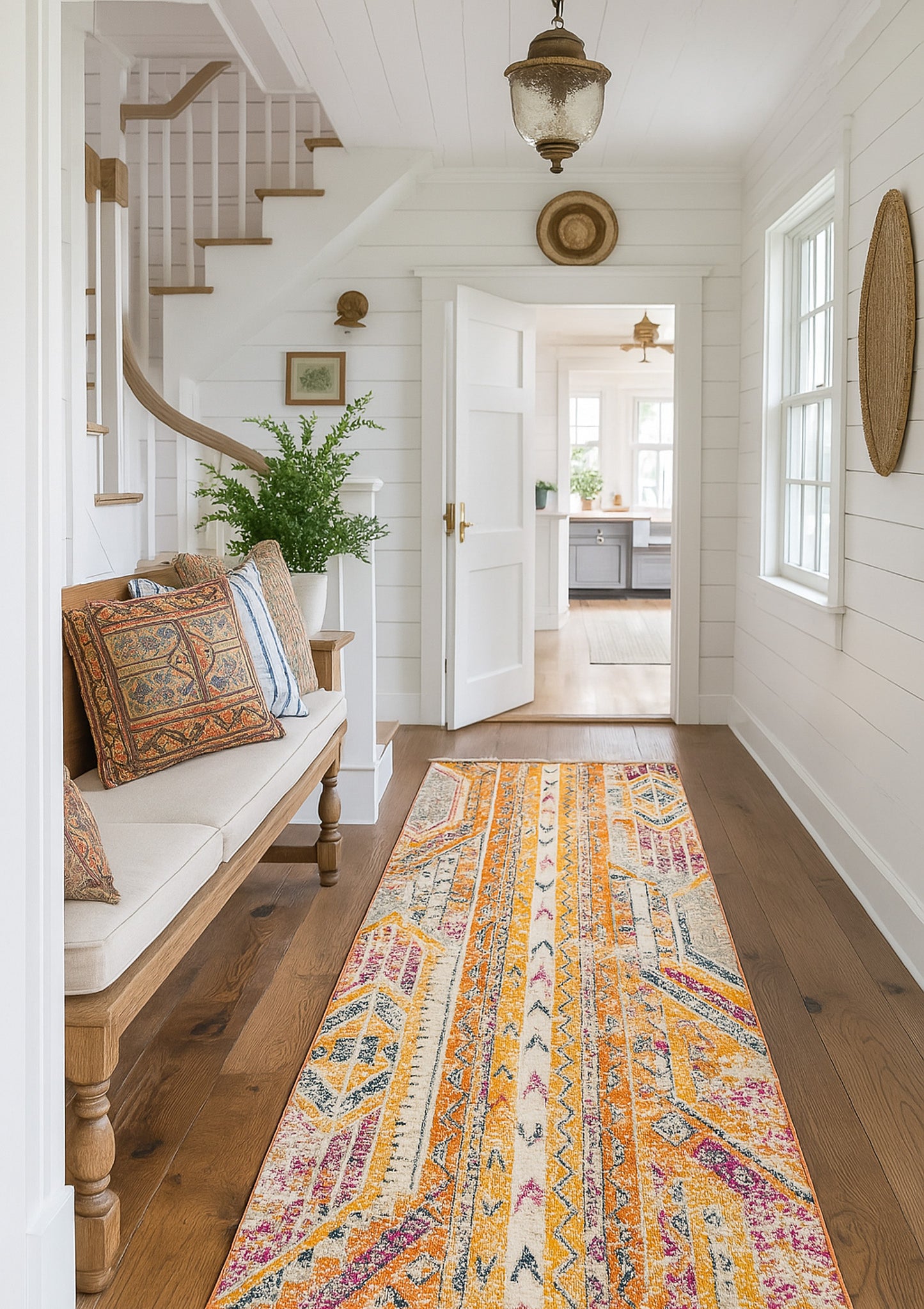 Zaria Boho Contemporary Yellow and Beige Indoor Rug-12