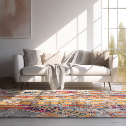 Zaria Boho Contemporary Yellow and Beige Indoor Rug-8