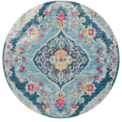 Anara Floral Traditional Blue Indoor Rug
