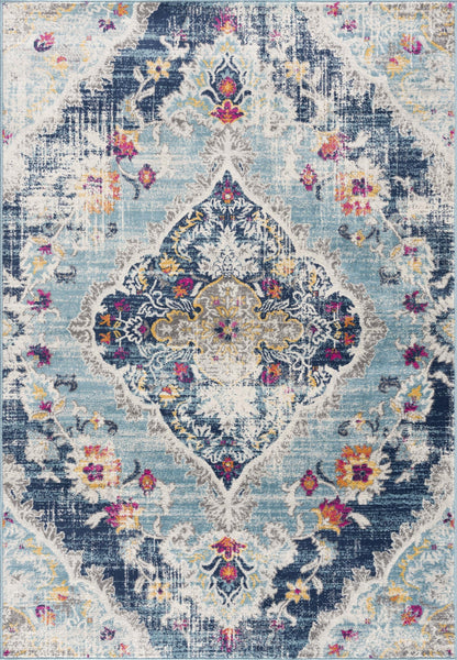 Anara Floral Traditional Blue Indoor Rug