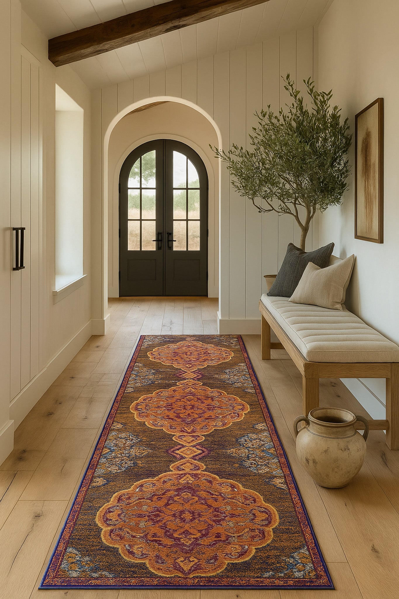 Tapis rouille moderne sud-ouest Savannah