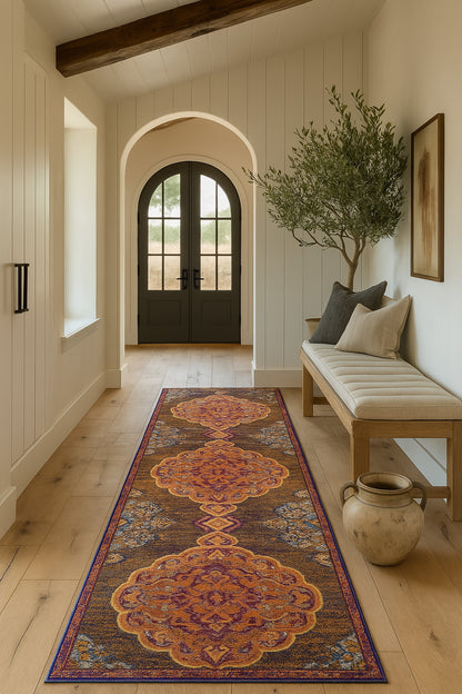 Tapis rouille moderne sud-ouest Savannah