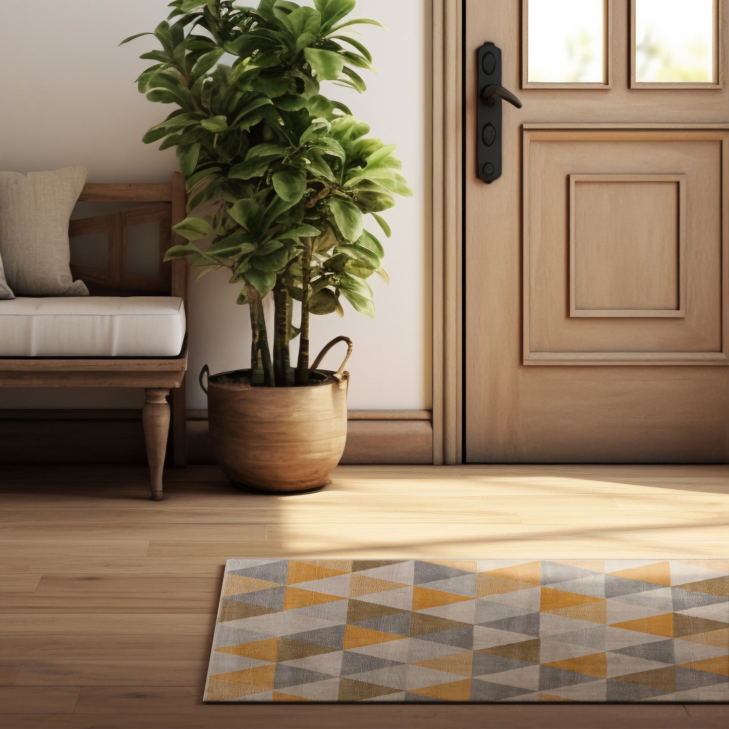 Savannah Mid-Century Modern Geometric Yellow Rug