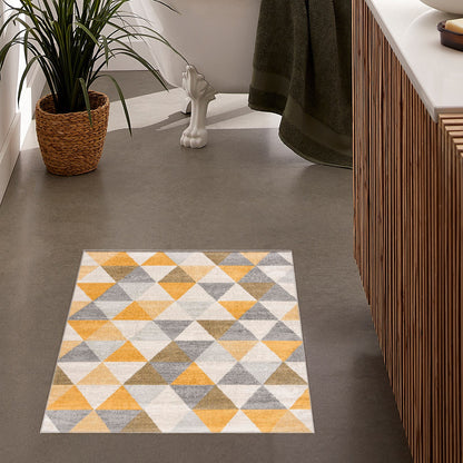 Savannah Mid-Century Modern Geometric Yellow Rug