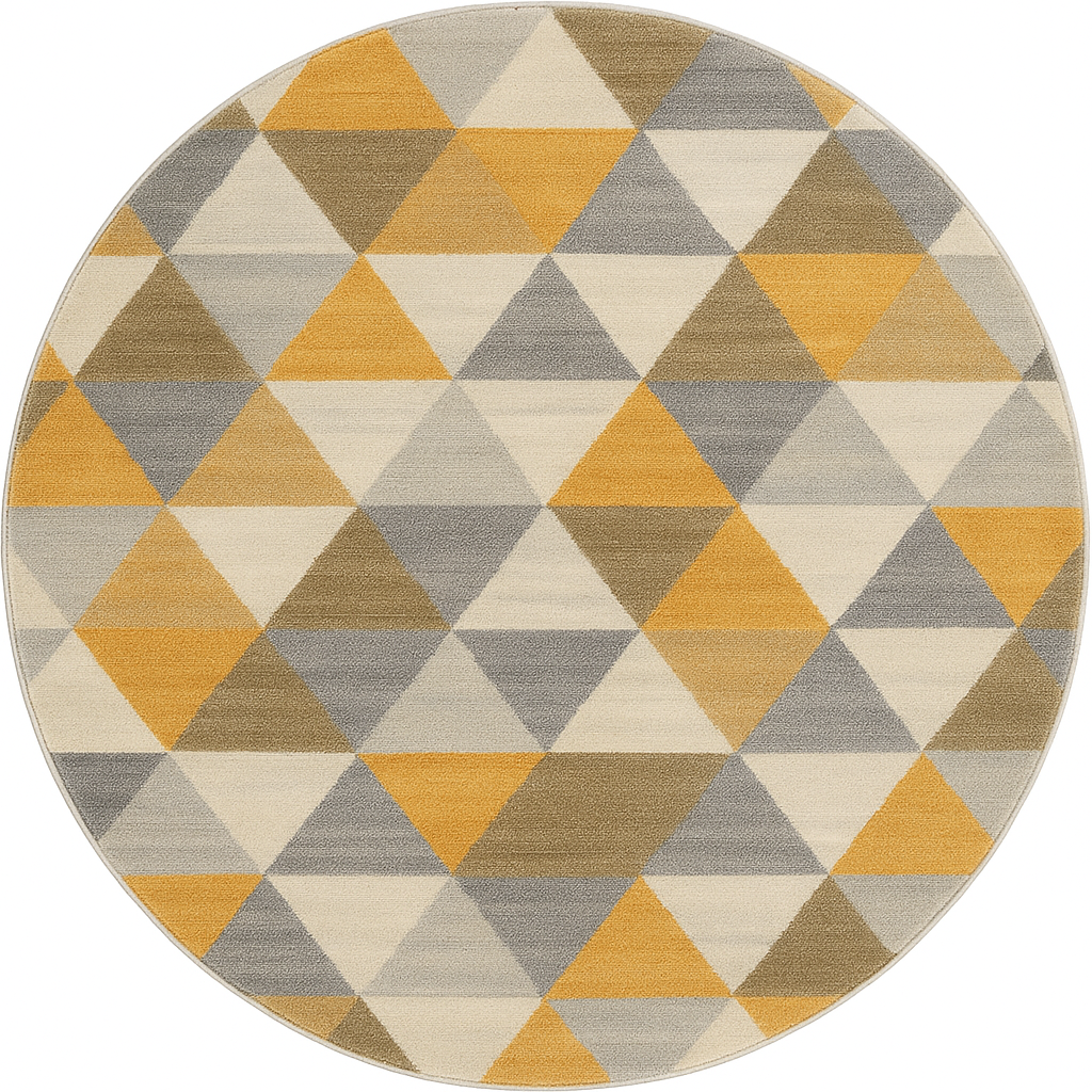 Solvi Geometric Contemporary Yellow and Beige Indoor Rug