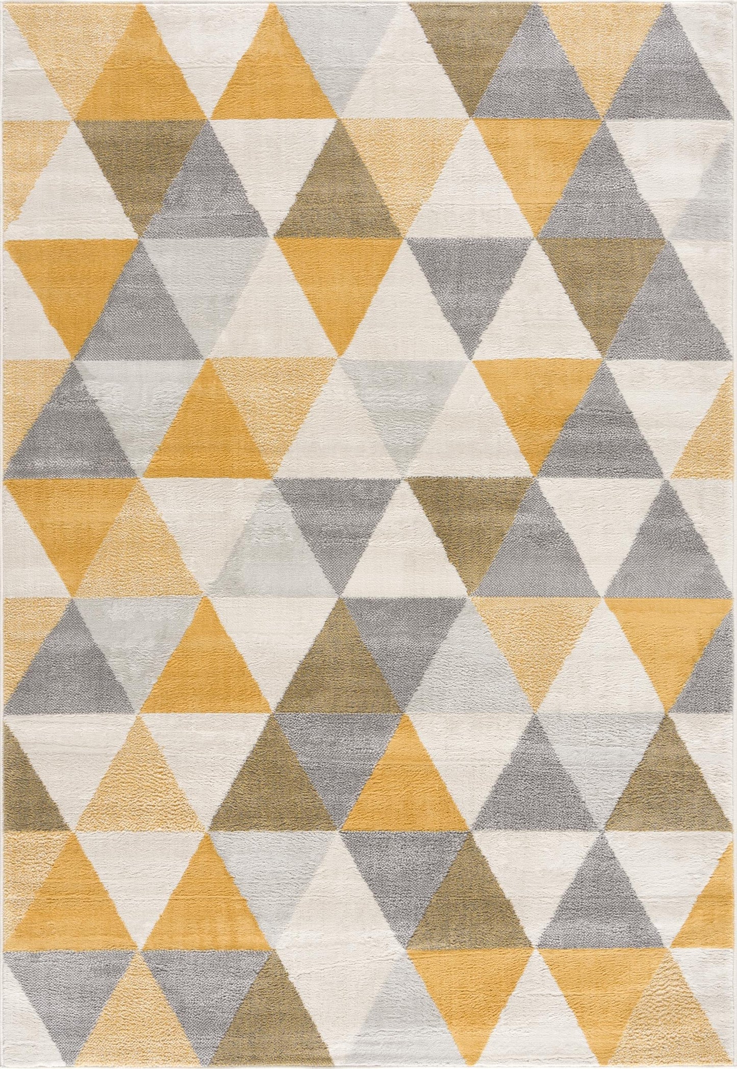Solvi Geometric Contemporary Yellow and Beige Indoor Rug