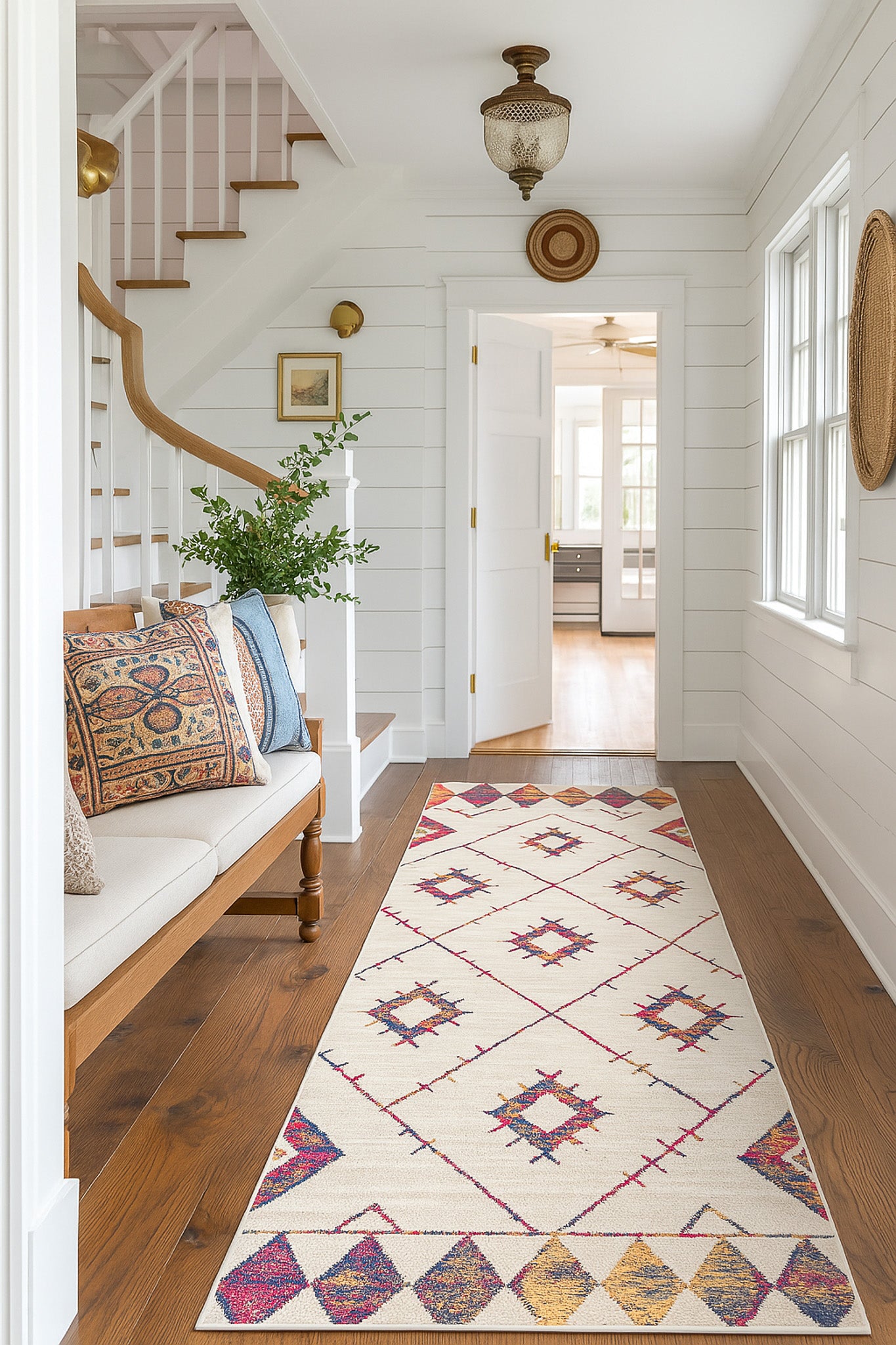 Kenza Boho Traditional Beige Indoor Rug