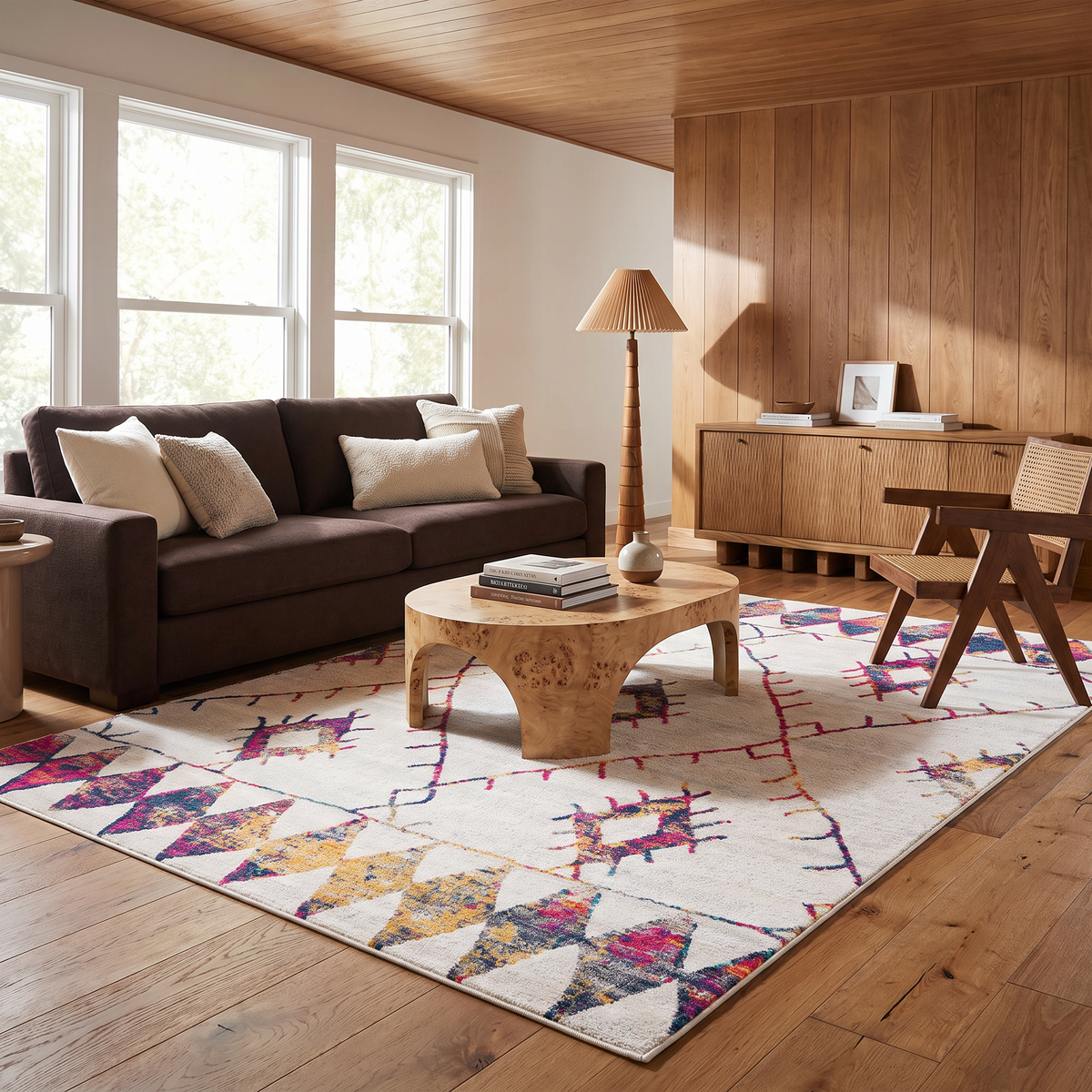 Kenza Boho Traditional Beige Indoor Rug