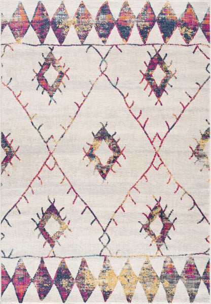 Kenza Boho Traditional Beige Indoor Rug