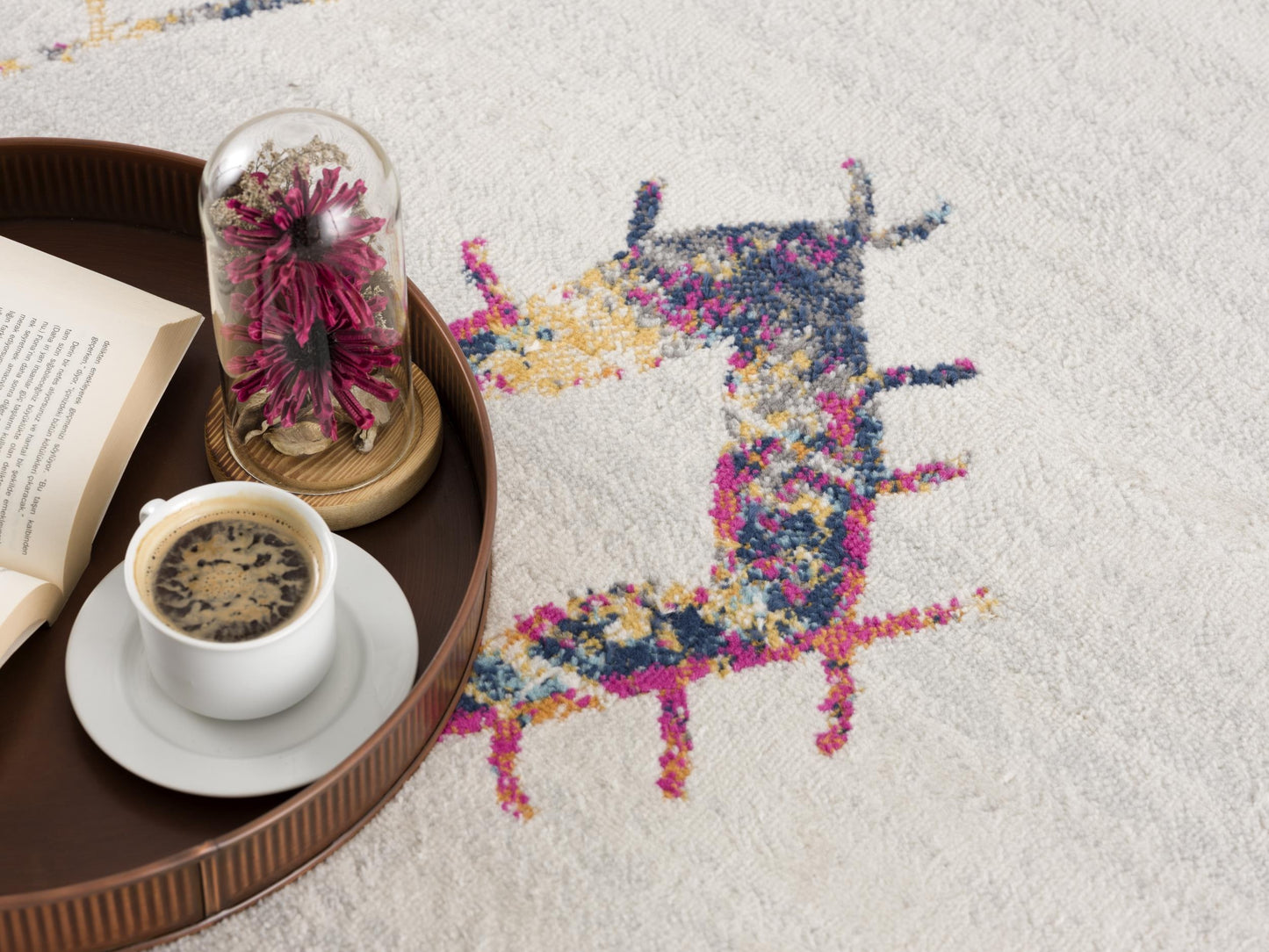 Kenza Boho Traditional Beige Indoor Rug