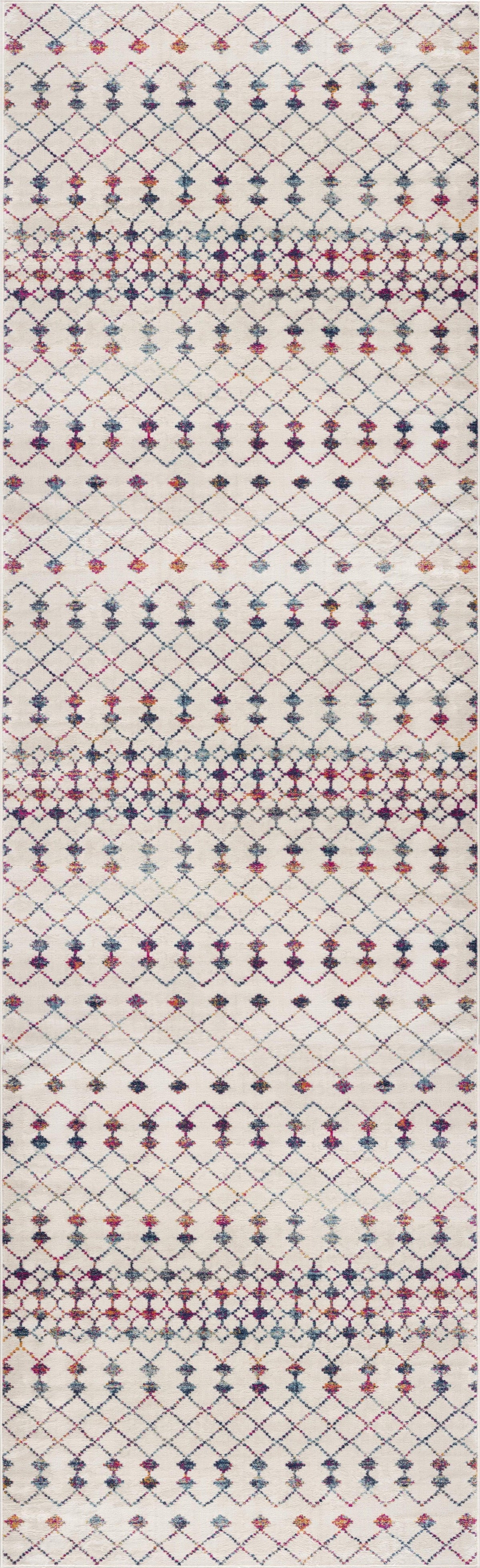 Nomia Boho Contemporary Beige and Blue Indoor Rug