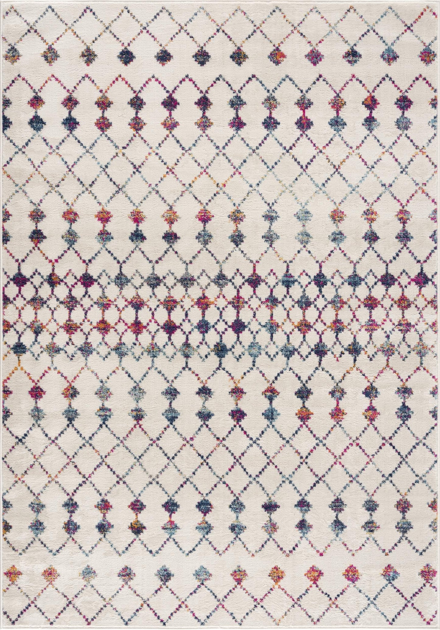 Nomia Boho Contemporary Beige and Blue Indoor Rug-3