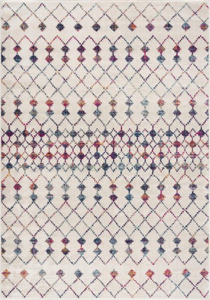 Nomia Boho Contemporary Beige and Blue Indoor Rug-3