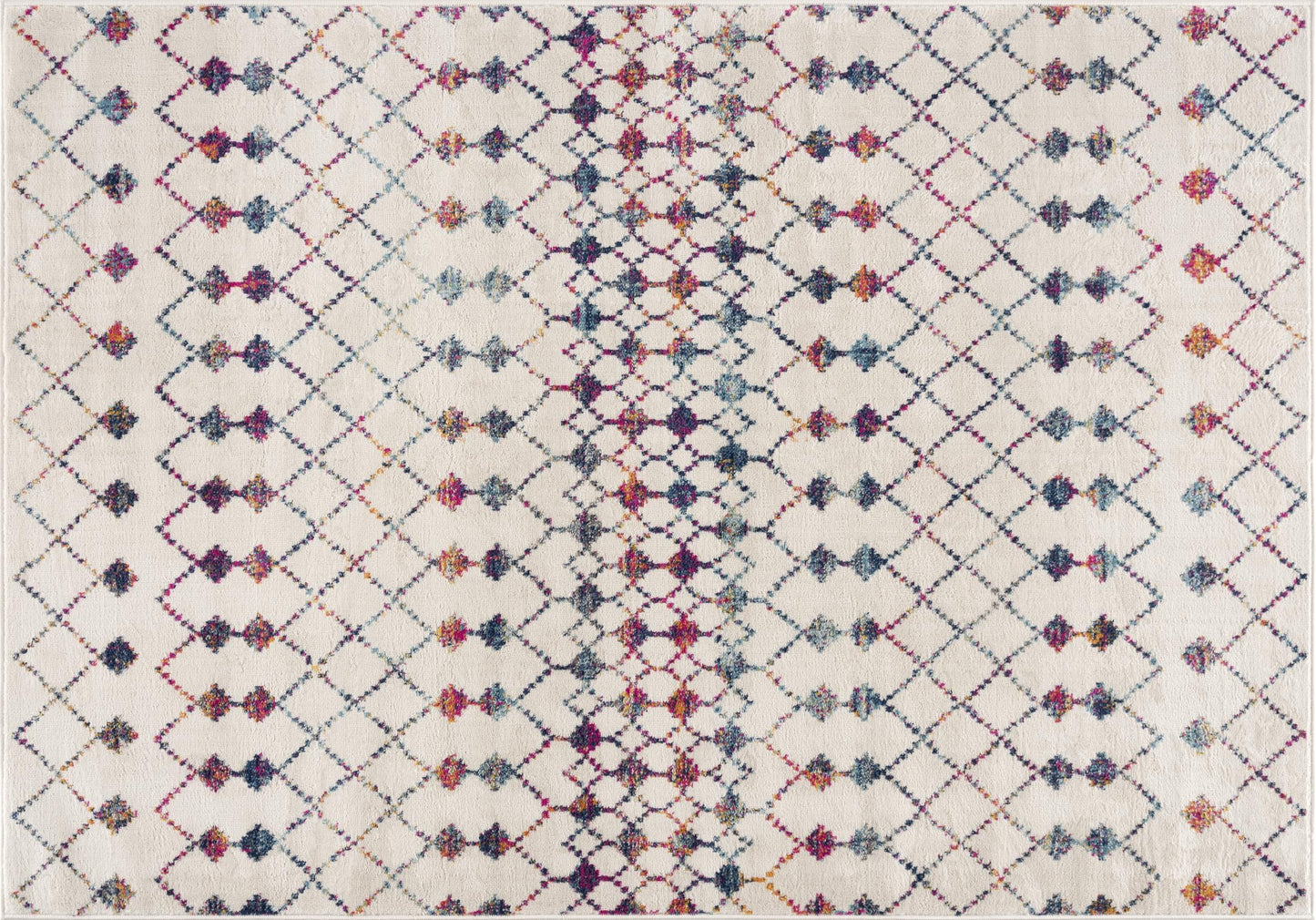 Nomia Boho Contemporary Beige and Blue Indoor Rug-21