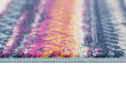 Solana Boho Contemporary Pink and Blue Indoor Rug-20