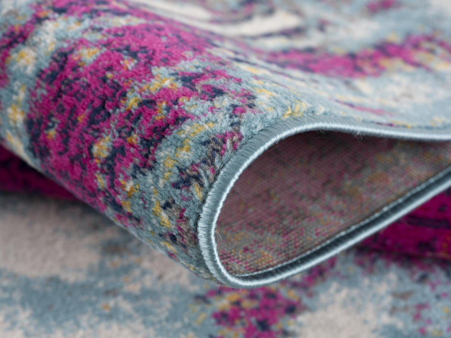 Zora Abstract Contemporary Purple and Orange Indoor Rug