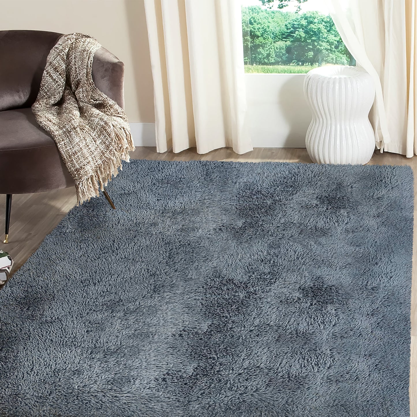 Super Soft Plush Shag Grey Rug